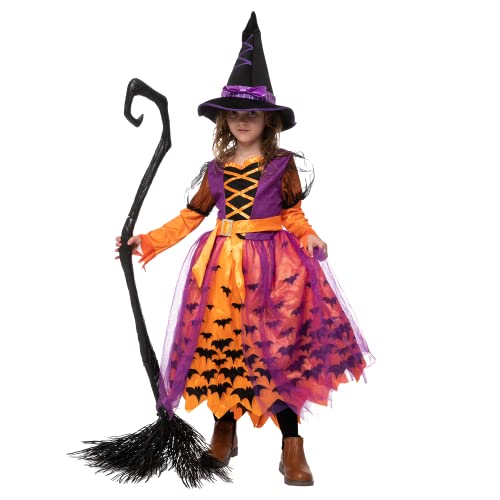 Spooktacular Creations Halloween Child light up polka dots tutu witch costume for girl dress up (Small (5-7 yrs))