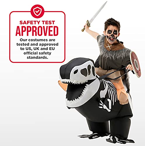 Morph Inflatable Dinosaur Skeleton Costume Kids, Ride On Costume Blow Up Trex Costume,Kids Dinosaur Ride On Halloween Costume