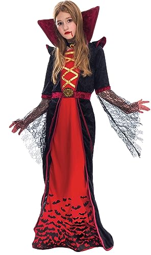 Spooktacular Creations Royal Vampire Costume for Girls Deluxe Set Halloween Gothic Victorian Vampiress Queen Dress Up Party (Medium)
