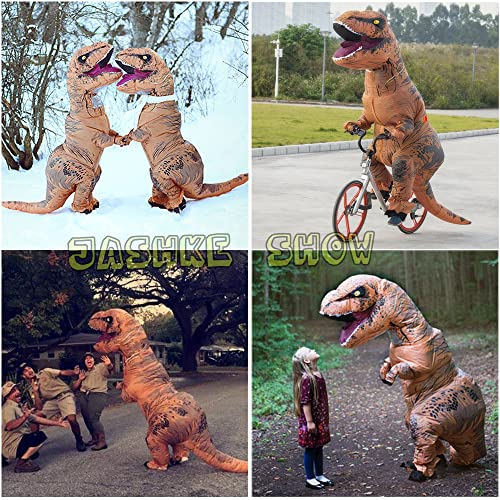 JASHKE Inflatable Costume Trex Dinosaur Costumes Halloween Costume Fancy Dress for Adult (brown)
