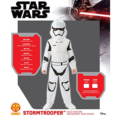 Rubie's Official Stormtrooper Boys Fancy Dress Disney Star Wars The Force Awakens Kids Costume Large Ages 7-8