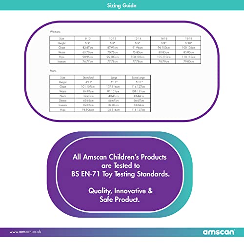 Amscan 9914861 - Adults Haunted Harlequin Lady Women's Halloween Fancy Dress Costume Size: 18-20