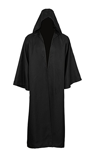 Golden service Adult Halloween Costume Tunic Hoodies Robe Cosplay Capes, XXL, Black
