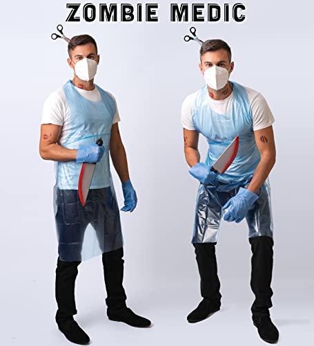 7pcs Zombie Medic - Halloween Costumes For Men - Adult & Teen One Size Fits All - 2022 Trending Fancy Dress - UK Based Brand