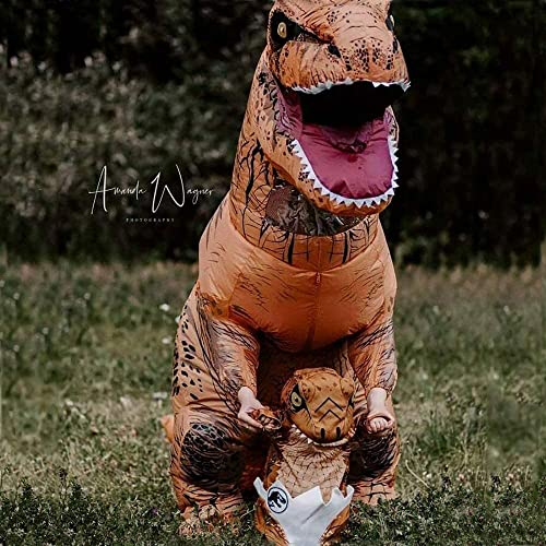 JASHKE Inflatable Costume Trex Dinosaur Costumes Halloween Costume Fancy Dress for Adult (brown)