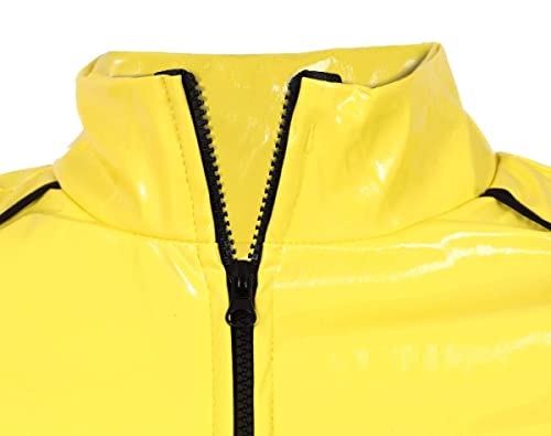 90s Celebrity Costume - Adults Yellow & Black Shell Suit + Matching Hat + Sunglasses + Gold Chain + Black Goatee - Funny Rapper Halloween Stag Do Fancy Dress Costume (Size: Medium)