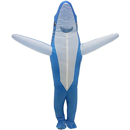 FXICH Inflatable Costume Adult shark costume-inflatable shark costume Funny Dress Party Costume for Adult Halloween Inflatable Costume blue
