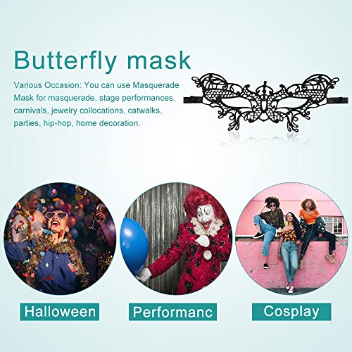 EMAGEREN Butterfly Wings Adult Butterfly Wings Costume Adult Women Butterfly Wings Shawl Fairy Ladies Cape Nymph Pixie Costume Accessory with Headband and Lace Mask for Christmas Halloween Cosplay