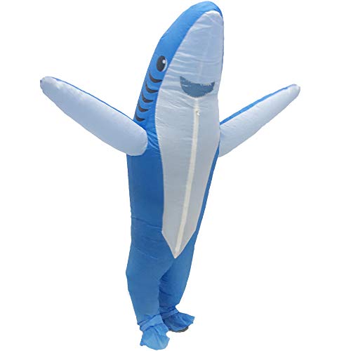 FXICH Inflatable Costume Adult shark costume-inflatable shark costume Funny Dress Party Costume for Adult Halloween Inflatable Costume blue