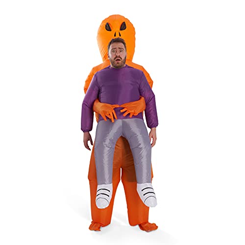 THE TWIDDLERS - Carry Me Alien Inflatable Adult Costume, Funny Scary Blow Up Fancy Dress Suit for Halloween Party - Easy to Inflate and Deflate