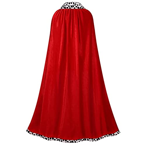 maxToonrain King Costume Kids,Men's Red Cape Velvet Halloween Costumes For Men King Crown And Sceptre Set Adults Funny Fancy Dress Cosplay World Book Day Kids Boys(Red Crown,150)
