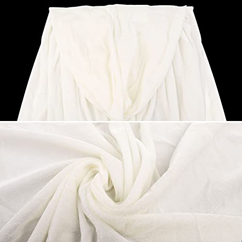 kuou Full Length Hooded Velvet Cloak, Unisex Halloween Cape Costume for Devil Witch Vampire Fancy Cosplay, 57", White