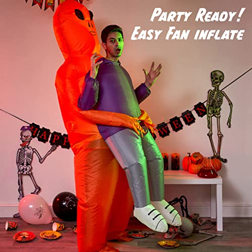THE TWIDDLERS - Carry Me Alien Inflatable Adult Costume, Funny Scary Blow Up Fancy Dress Suit for Halloween Party - Easy to Inflate and Deflate