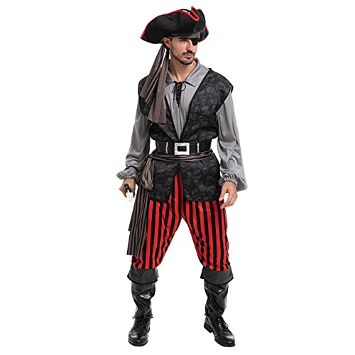 Spooktacular Creations Adult Men Pirate Costume for Halloween, Costume Party, Trick or Treating, Cosplay Party