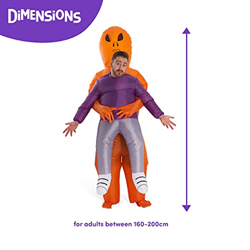 THE TWIDDLERS - Carry Me Alien Inflatable Adult Costume, Funny Scary Blow Up Fancy Dress Suit for Halloween Party - Easy to Inflate and Deflate