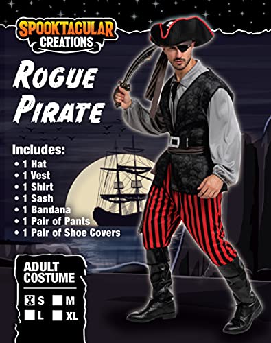 Spooktacular Creations Adult Men Pirate Costume for Halloween, Costume Party, Trick or Treating, Cosplay Party