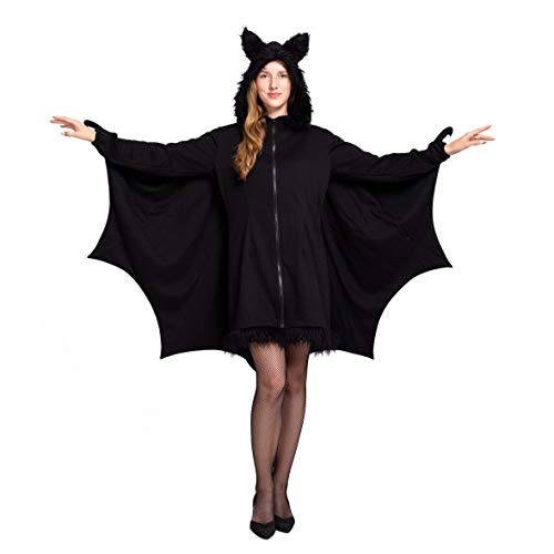 Spooktacular Creations Woman’s Black Bat Zip Hoodie Halloween Costumes for Adults (Large)