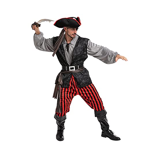 Spooktacular Creations Adult Men Pirate Costume for Halloween, Costume Party, Trick or Treating, Cosplay Party