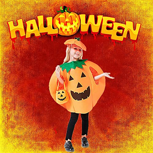 ENXINYI Halloween Pumpkin Costumes for Adult - Unisex Fancy Dress,Cute Pumpkin Outfit,Cosplay Party Clothes,Funny Pumpkin Costume with a Hat for Halloween Dress Up Party