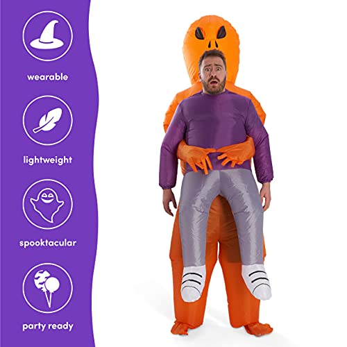 THE TWIDDLERS - Carry Me Alien Inflatable Adult Costume, Funny Scary Blow Up Fancy Dress Suit for Halloween Party - Easy to Inflate and Deflate
