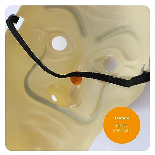 Adults Unisex Bank Robber Fancy Dress Costume - Red Jump Suit With Hood Costume & Face Mask - T.V. Show Fancy Dress (Small - 44 Inch Chest)