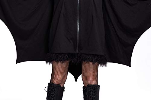 Spooktacular Creations Woman’s Black Bat Zip Hoodie Halloween Costumes for Adults (Large)