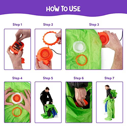 THE TWIDDLERS - Carry Me Alien Inflatable Adult Costume, Funny Scary Blow Up Fancy Dress Suit for Halloween Party - Easy to Inflate and Deflate