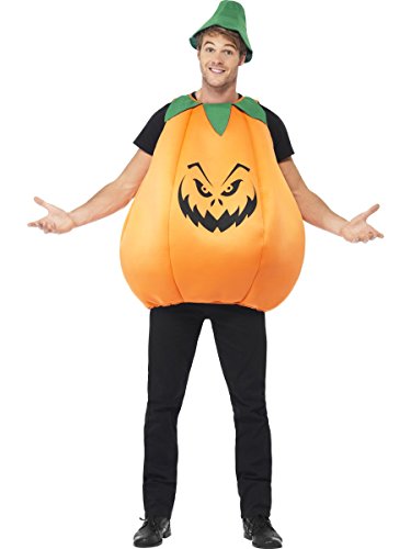 Smiffys Adult men's Pumpkin Costume, Tabard and Hat, Halloween, One Size, 40067
