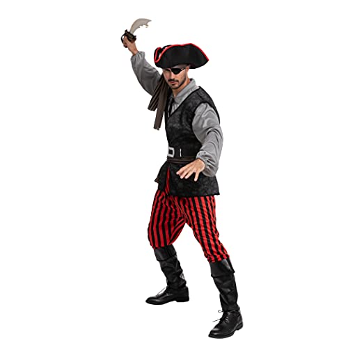 Spooktacular Creations Adult Men Pirate Costume for Halloween, Costume Party, Trick or Treating, Cosplay Party