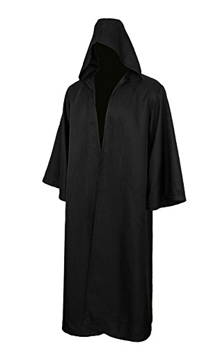Golden service Adult Halloween Costume Tunic Hoodies Robe Cosplay Capes, XXL, Black
