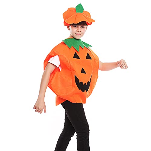 ENXINYI Halloween Pumpkin Costumes for Adult - Unisex Fancy Dress,Cute Pumpkin Outfit,Cosplay Party Clothes,Funny Pumpkin Costume with a Hat for Halloween Dress Up Party