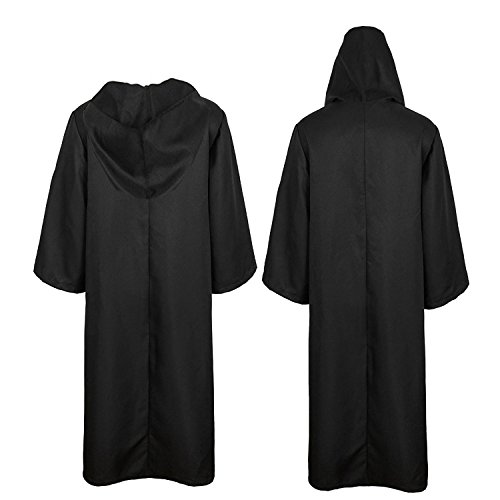 Golden service Adult Halloween Costume Tunic Hoodies Robe Cosplay Capes, XXL, Black