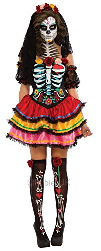 Rubie's Official Ladies Day of The Dead Senorita Skeleton Halloween, Adult Costume - Small