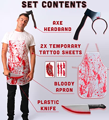 5pcs Butcher - Halloween Costumes For Men - Adult & Teen One Size Fits All - 2022 Trending Fancy Dress - UK Based Brand