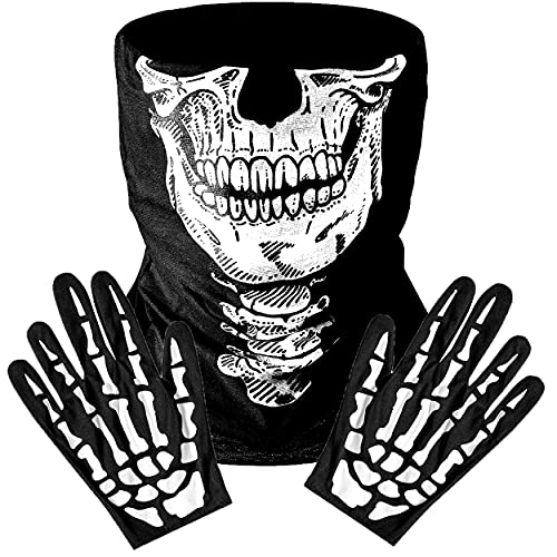 Grim Reaper Costume Adult 4 Piece Skeleton Costume - Skeleton Mask & Skeleton Gloves Grim Reaper Scythe Grim Reaper Robe - Adult Grim Reaper Halloween Costume Scary Halloween Costumes for Men