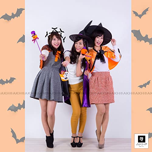 AKH® Halloween Bat Headband | One Size | Black Glitter Bat Headband | Halloween Fancy Dress Costume Accessories | Witch Headwear | For Adults Kids Men Women Unisex