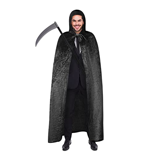 Grim Reaper Costume Adult 4 Piece Skeleton Costume - Skeleton Mask & Skeleton Gloves Grim Reaper Scythe Grim Reaper Robe - Adult Grim Reaper Halloween Costume Scary Halloween Costumes for Men