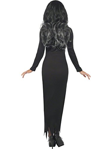 Smiffys Adult Women's Skeleton Costume, Long Sleeved Tube Dress, Legends of Evil, Halloween, Size: 12-14, 38873