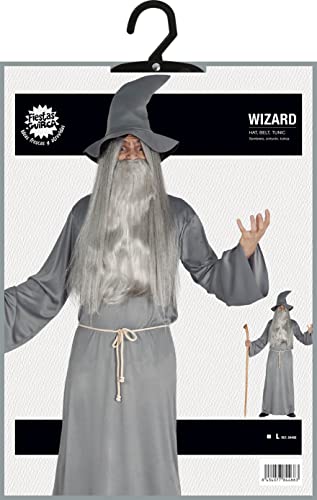 Fiestas Guirca Adult Wizard Costume, Grey Wizard Costume, Size L 42-44