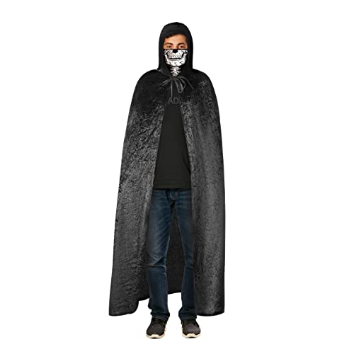 Grim Reaper Costume Adult 4 Piece Skeleton Costume - Skeleton Mask & Skeleton Gloves Grim Reaper Scythe Grim Reaper Robe - Adult Grim Reaper Halloween Costume Scary Halloween Costumes for Men