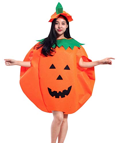Veroda Unisex Fancy Dress Pumpkin Outfit Clothes for Halloween Costume Party (L-Adult)