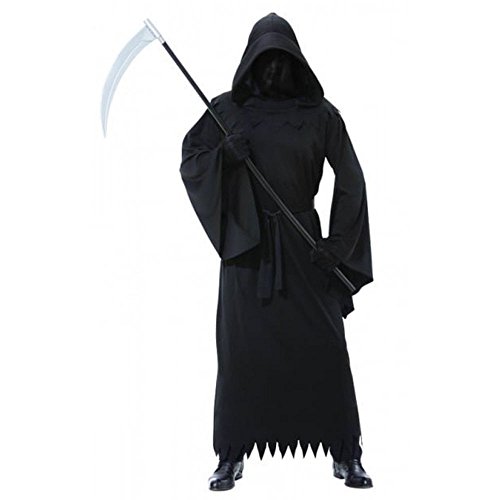 Adults Standard Phantom Of Darkness Fancy Dress Halloween Costume with Toy Scythe (Plastic)