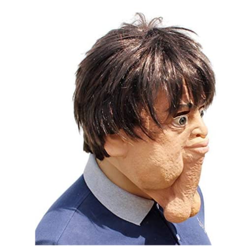 Sigripea Funny Halloween Adult Double Chins Horror latex mask , for Cosplay Rave Party Masquerade Party Full Head Latex Mask Party