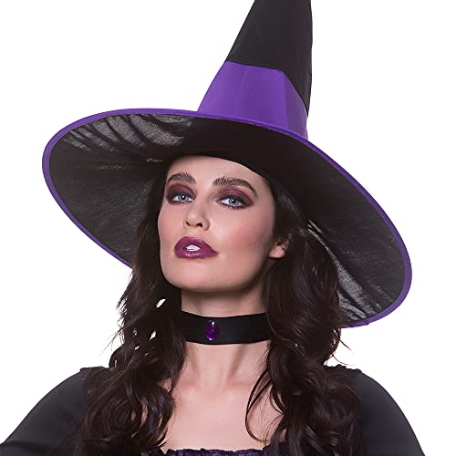 Adult Ladies Spellbound Witch Purple/Black Halloween Fancy Dress Costume (Women: 14-16)