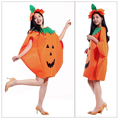 Veroda Unisex Fancy Dress Pumpkin Outfit Clothes for Halloween Costume Party (L-Adult)