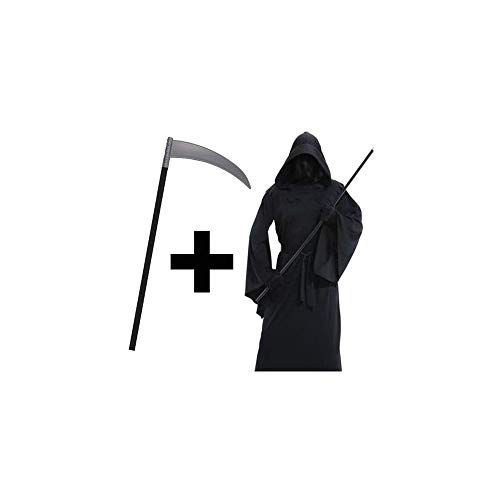Adults Standard Phantom Of Darkness Fancy Dress Halloween Costume with Toy Scythe (Plastic)