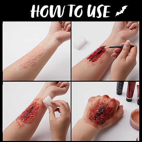 JOYIN 36 PCs Halloween Makeup Set Ultimate Family Party Pack All-in-one Easy On & Easy Off set for Halloween Party Suppiles