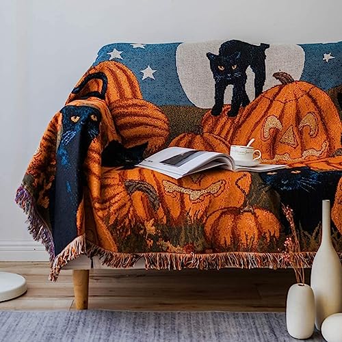 Vintage Halloween Cotton Sofa Blanket