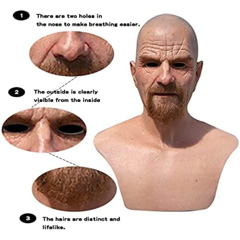 Realistic Old Man Latex Halloween Mask