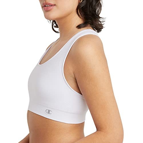 White Seamless Yoga Sports Bra, Small